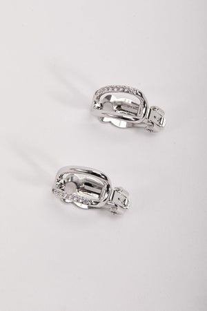 Silver Diamante Clip On Earrings