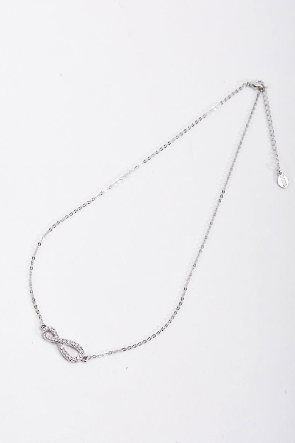 Carraig Donn Silver Diamante Infinity Necklace