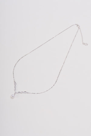 Silver Drop Pearl Necklace