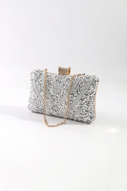 Carraig Donn Silver Embellished Hard Shell Clutch