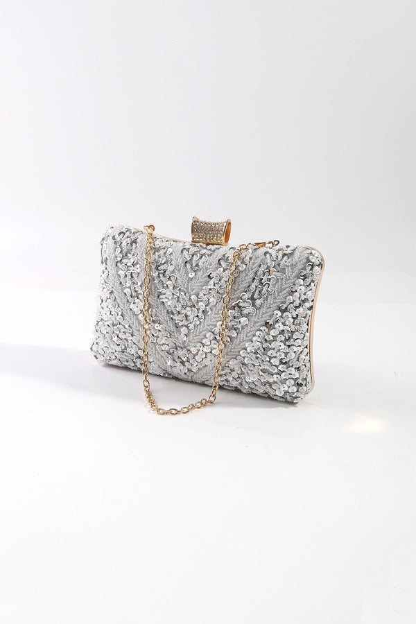 Carraig Donn Silver Embellished Hard Shell Clutch