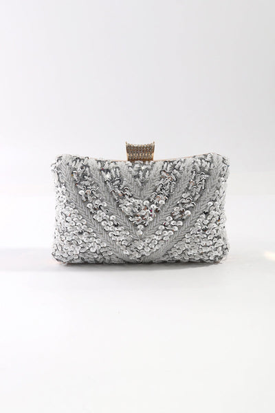 Carraig Donn Silver Embellished Hard Shell Clutch