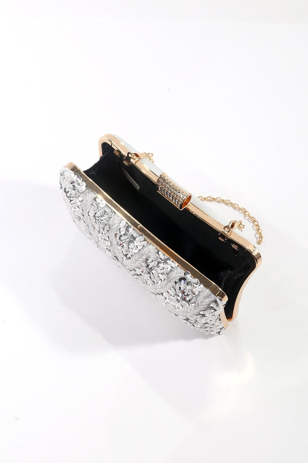 Carraig Donn Silver Embellished Hard Shell Clutch