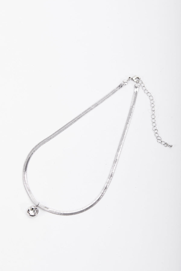 Silver Flat Snake Chain Pendant Necklace | Ladies Necklaces – Carraig Donn