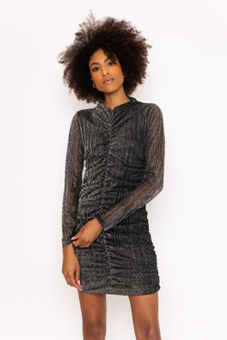 Carraig Donn Silver Lurex Kimora Mini Dress