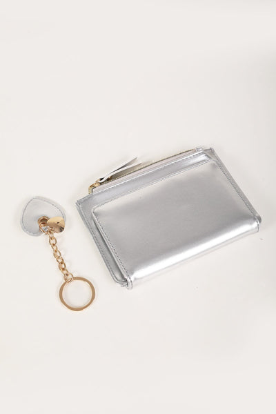 Carraig Donn Silver Metallic Purse & Key Ring Gift Set