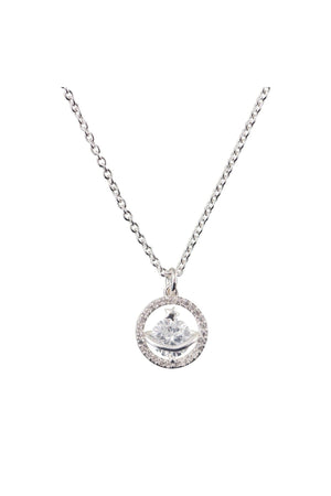 Silver Plated Cubic Zirconia Star Pendant Necklace