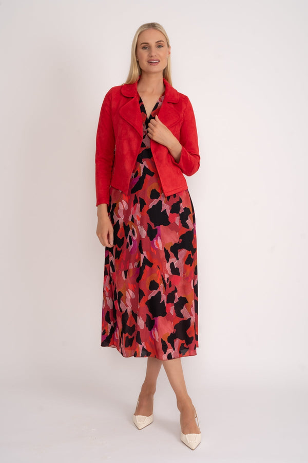 Carraig Donn Sleeveless Cliodhna Midi Dress in Red Print