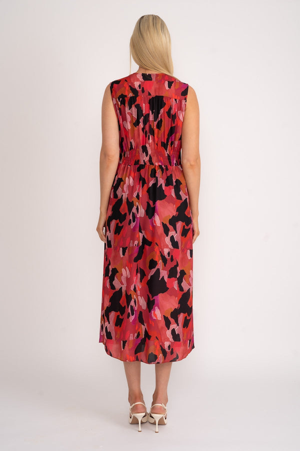 Carraig Donn Sleeveless Cliodhna Midi Dress in Red Print