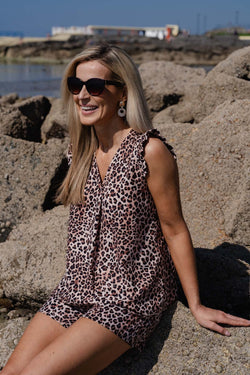 Carraig Donn Sleeveless Leopard Print Top