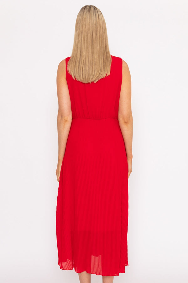 Carraig Donn Sleeveless Red Hannah Midi Dress