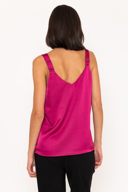 Carraig Donn Sleeveless Silky Cami Top in Red