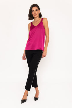 Carraig Donn Sleeveless Silky Cami Top in Red