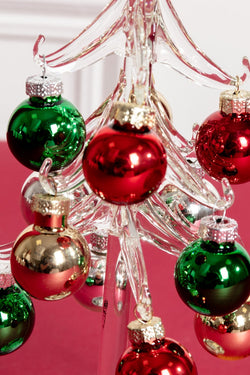 Carraig Donn Small Glass Christmas Tree With 12 Baubles