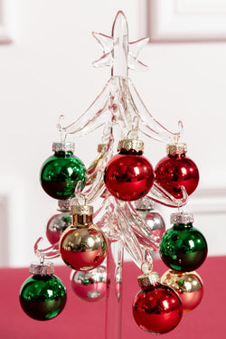 Carraig Donn Small Glass Christmas Tree With 12 Baubles