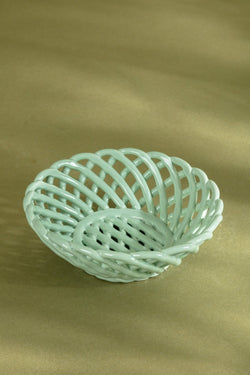 Carraig Donn Small Mint Green Weave Basket