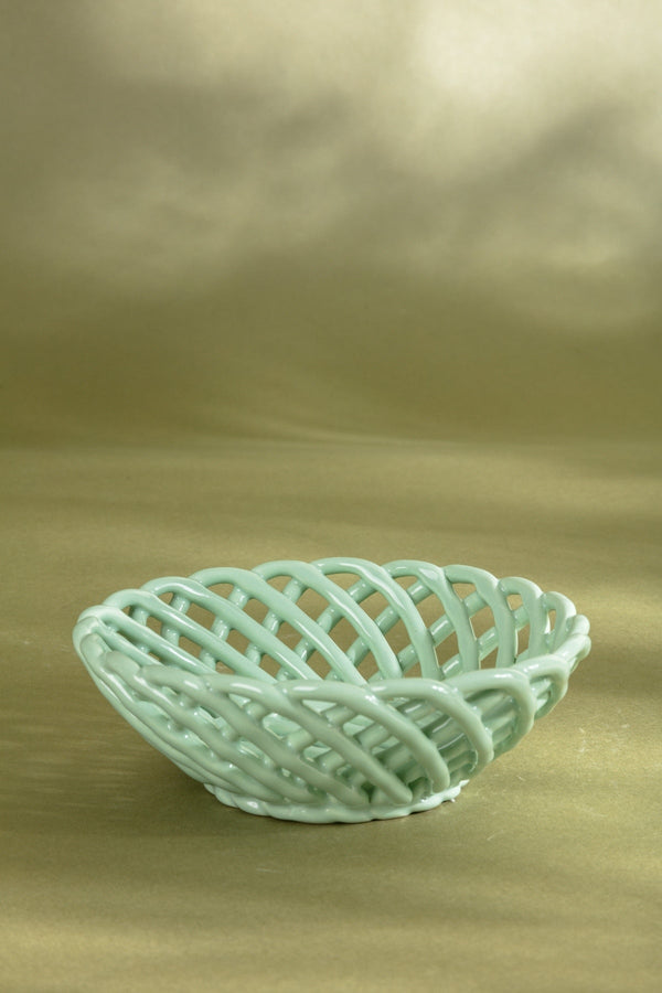 Carraig Donn Small Mint Green Weave Basket