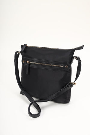 Square Nylon Crossbody Bag in Black