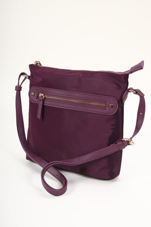 Square Nylon Crossbody Bag in Purple