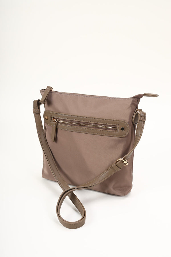 Carraig Donn Square Nylon Crossbody Bag in Taupe