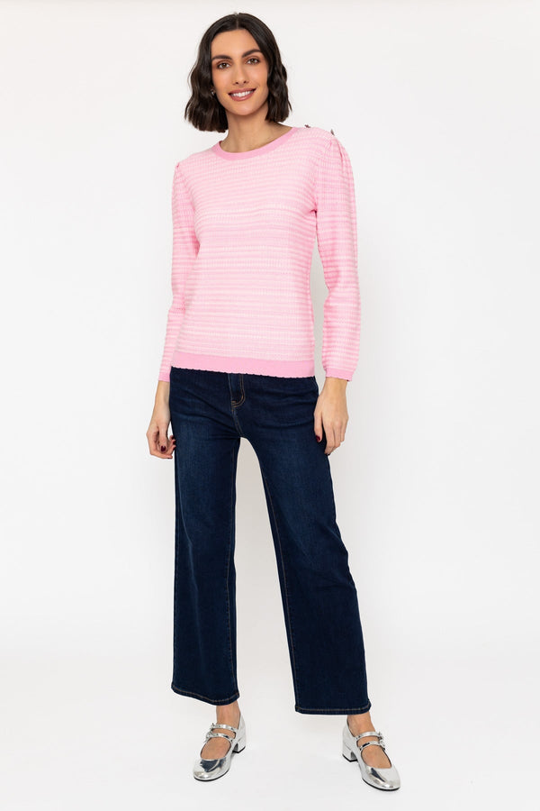 Carraig Donn Star Button Detail Knit jumper in Pink