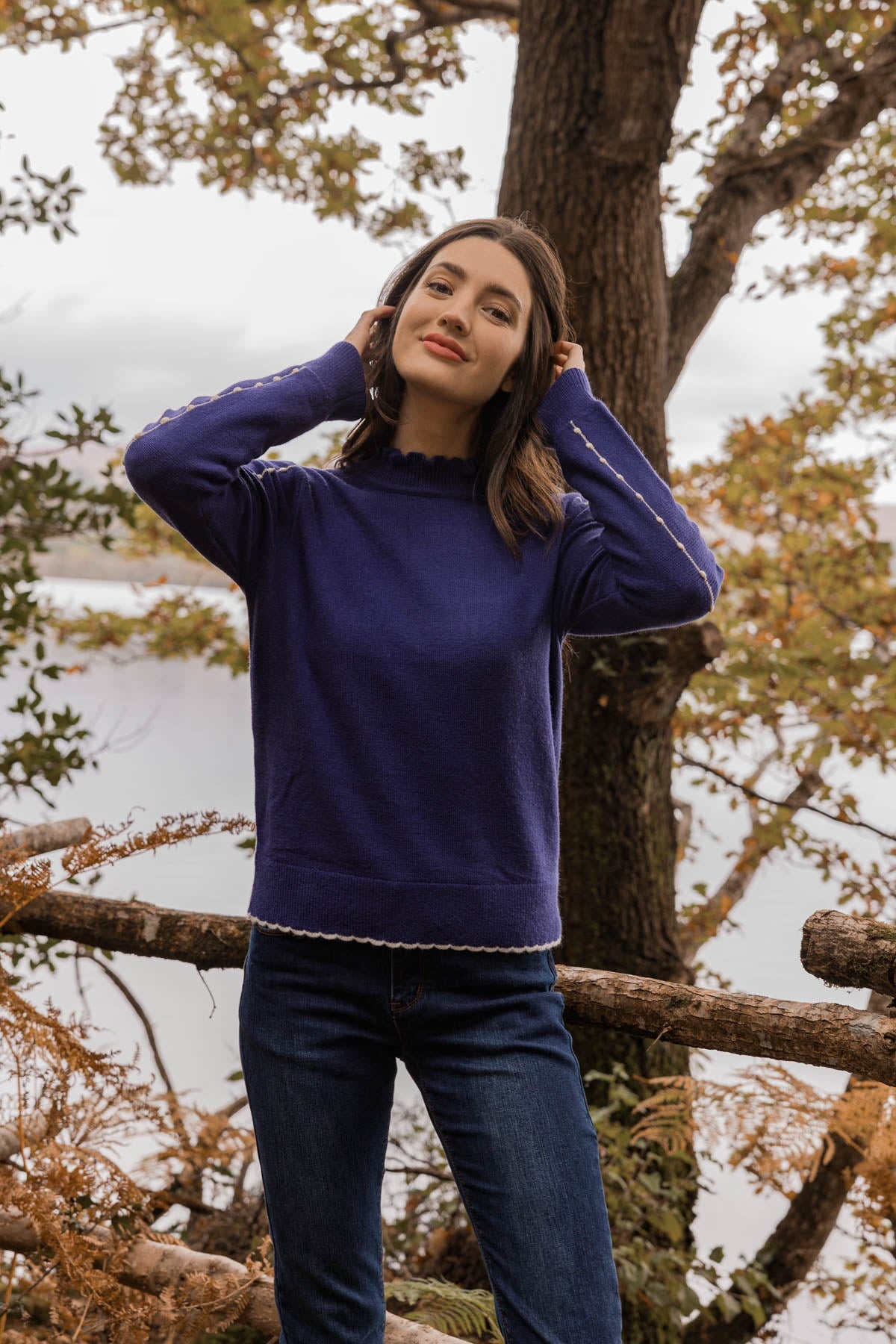 Stitch Detail High Neck Knit | Jumpers | Carraig Donn