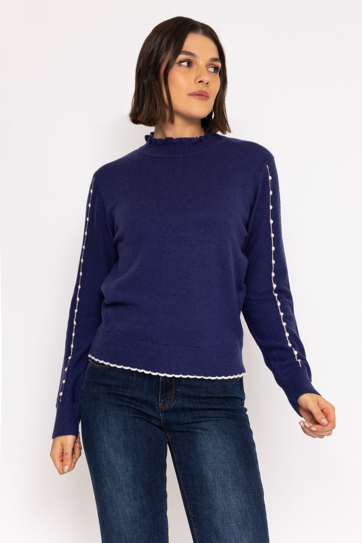 Stitch Detail High Neck Knit | Jumpers | Carraig Donn