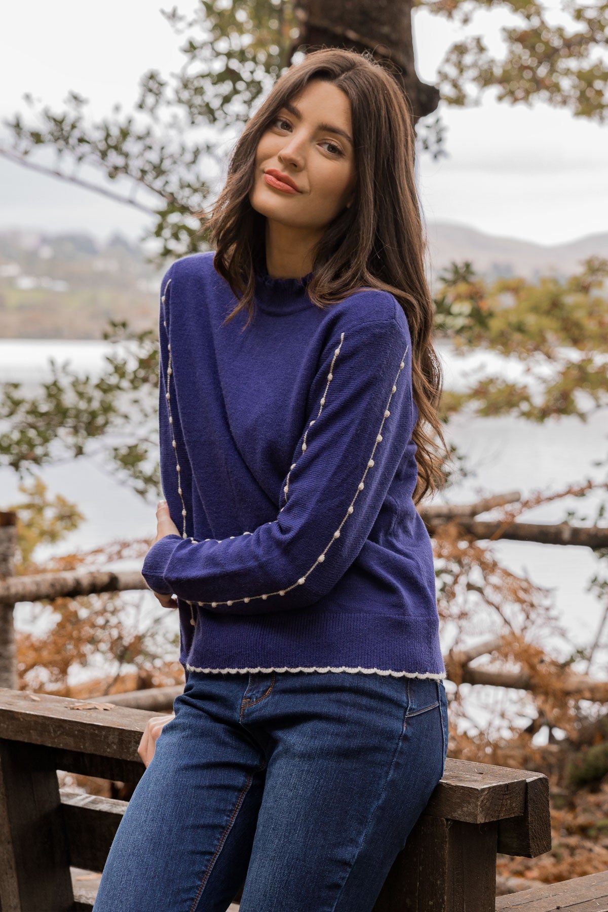 Stitch Detail High Neck Knit | Jumpers | Carraig Donn