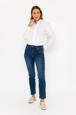 Lana Straight Leg Jeans in Medium Blue