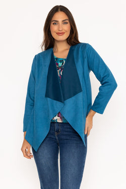 Carraig Donn Suede Waterfall Jacket in Teal