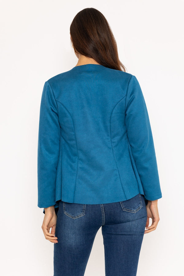 Carraig Donn Suede Waterfall Jacket in Teal