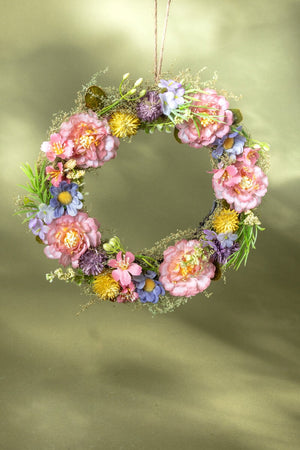 Summer Pink Flower Wreath