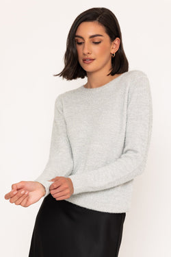 Carraig Donn Super Soft Sparkle Knit Sweater in White