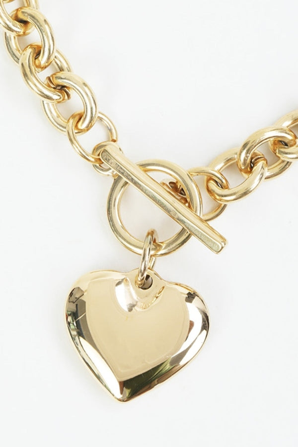 Carraig Donn T-Bar Heart Gold Bracelet