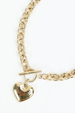 Carraig Donn T-Bar Heart Gold Necklace