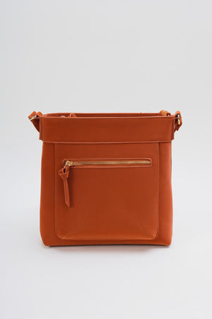 Tan Brown Classic Crossbody Bag