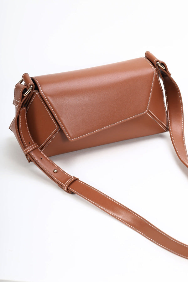 Carraig Donn Tan Brown Paneled Crossbody Bag