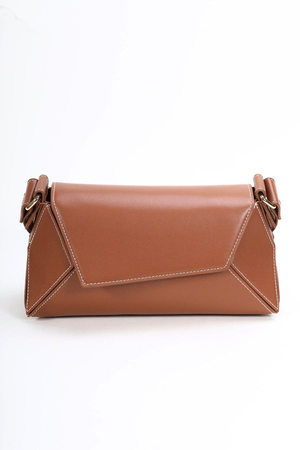 Carraig Donn Tan Brown Paneled Crossbody Bag