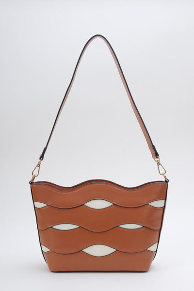 Carraig Donn Tan Brown Wave Design Tote Bag