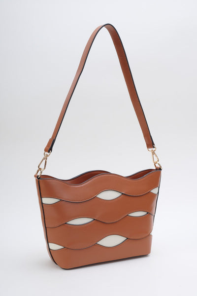 Carraig Donn Tan Brown Wave Design Tote Bag