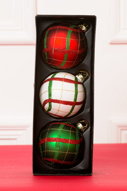 Carraig Donn Tartan Bauble Set Of 3