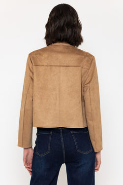 Carraig Donn Taupe Cropped Suede Jacket