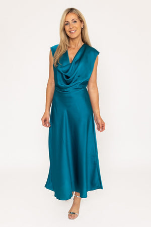 Teal Sleeveless Kendall Midi Dress