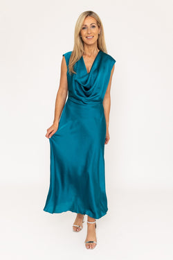 Carraig Donn Teal Sleeveless Kendall Midi Dress