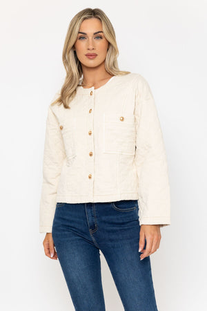 Tencel Quilted Jacket in Cream