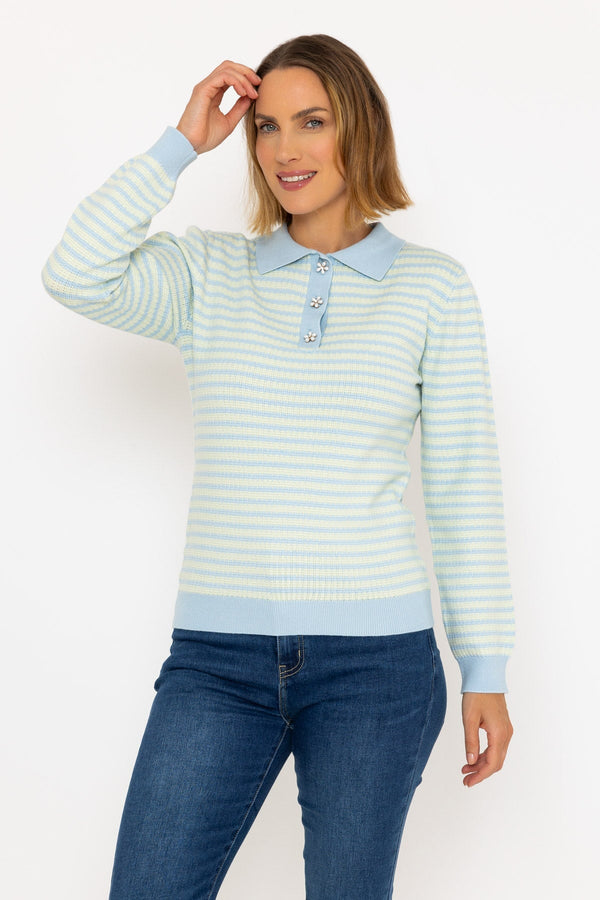 Carraig Donn Textured Breton Knit in Blue