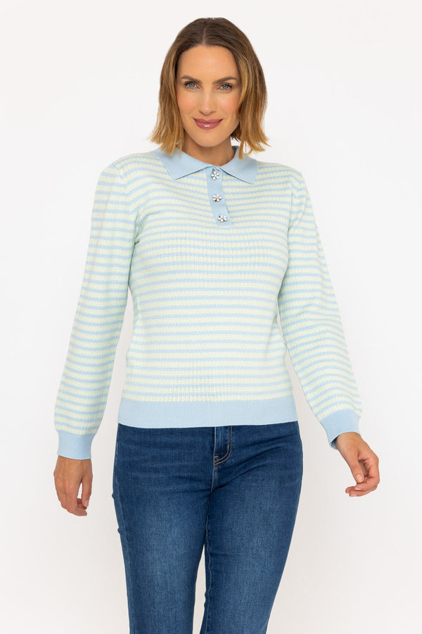 Carraig Donn Textured Breton Knit in Blue