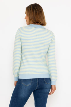 Carraig Donn Textured Breton Knit in Blue