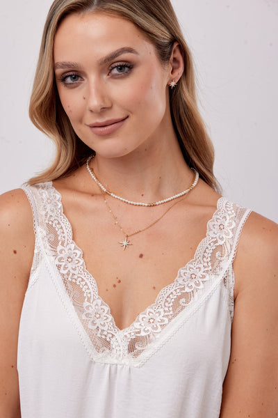 Carraig Donn Tiny Pearl & Star Layered Necklace