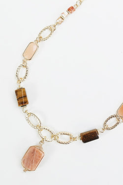 Carraig Donn Topaz Beaded Gold Link Necklace